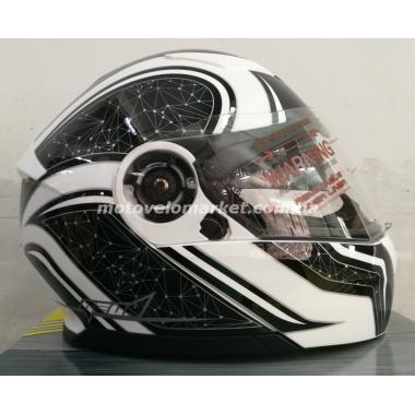 Мотошлем GEON 950 Stars (Модуляр) с очками Black/White